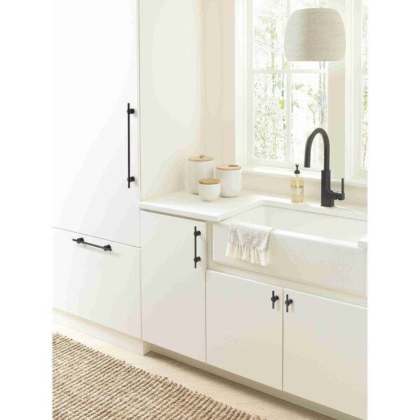 Amerock Transcendent 5-1/16 in 128 mm Center-to-Center Matte Black Cabinet Pull - BP7414128MBMB