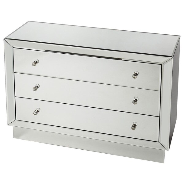 Gfancy Fixtures 33 x 42 x 16 in. Emma Clear Mirrored Chest - GF3655189