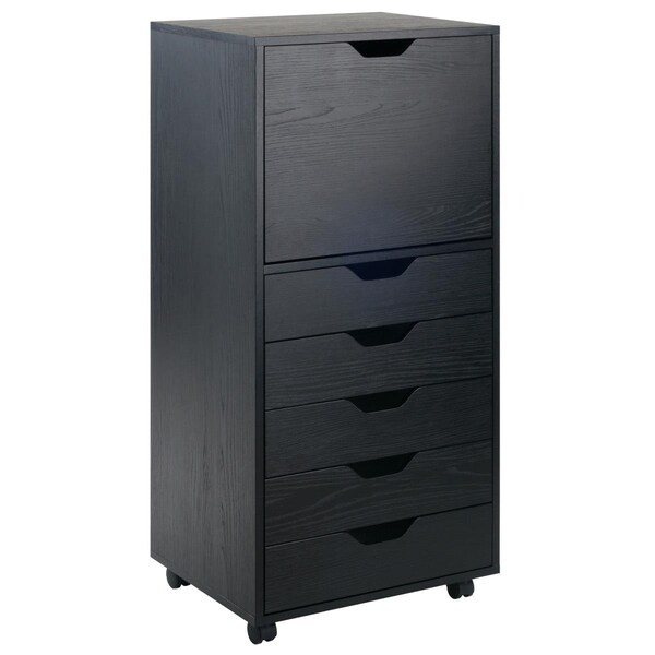 Winsome Wood Halifax High Cabinet, Black - 41.4 x 19.2 x 15.9 in. - 20616