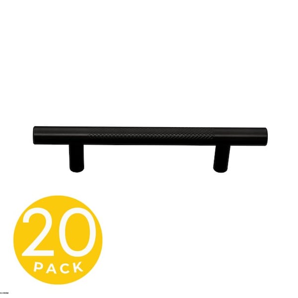 Sapphire Delta Series 3-3/4 in. (96 mm) Center-to-Center Modern Textured Black Cabinet Handle/Pull (20-Pack) - SP-1009KN-96-BK-20