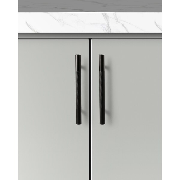 Sapphire Delta Series 3-3/4 in. (96 mm) Center-to-Center Modern Textured Black Cabinet Handle/Pull (20-Pack) - SP-1009KN-96-BK-20