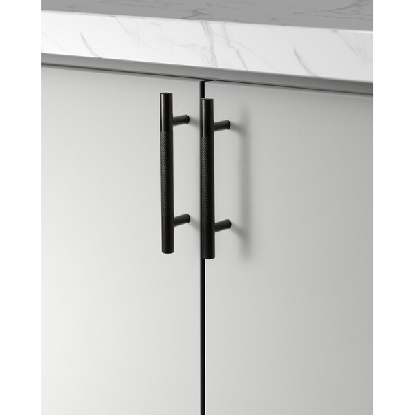 Sapphire Delta Series 3-3/4 in. (96 mm) Center-to-Center Modern Textured Black Cabinet Handle/Pull (20-Pack) - SP-1009KN-96-BK-20