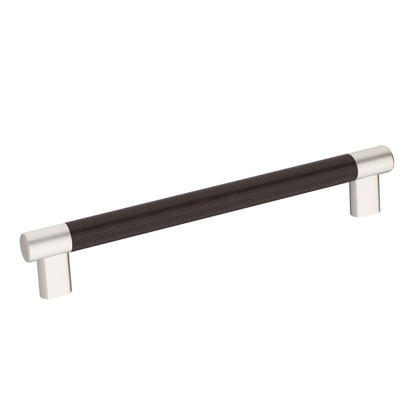 Amerock Esquire 8 in 203 mm Center-to-Center Satin Nickel/Oil-Rubbed Bronze Cabinet Pull - BP36562G10ORB