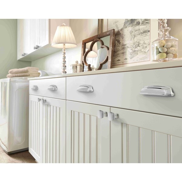 Amerock Stature 5-1/16 in 128 mm Center-to-Center Polished Chrome Cabinet Cup Pull - BP2243926