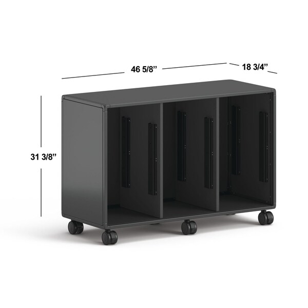 Hon Class-ifi Tote Storage Cabinet, Three-Wide, 46.63 in. x 18.75 in. x 31.38 in., Charcoal Gray - HONEST2H3WNSSNA