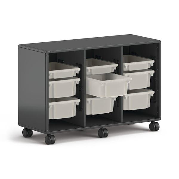 Hon Class-ifi Tote Storage Cabinet, Three-Wide, 46.63 in. x 18.75 in. x 31.38 in., Charcoal Gray - HONEST2H3WNSSNA