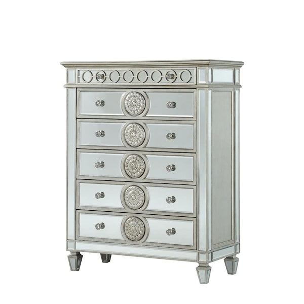 Gfancy Fixtures 21 x 44 x 56 in. Mirrored Wood Chest - GF3703452