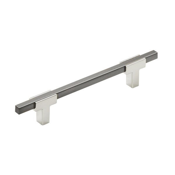 Amerock Urbanite 5-1/16 in 128 mm Center-to-Center Polished Chrome/Black Chrome Cabinet Pull - BP77812826BCR