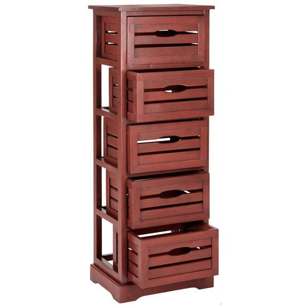 Safavieh Sarina 5 Drawer Cabinet - Red - AMH5714E