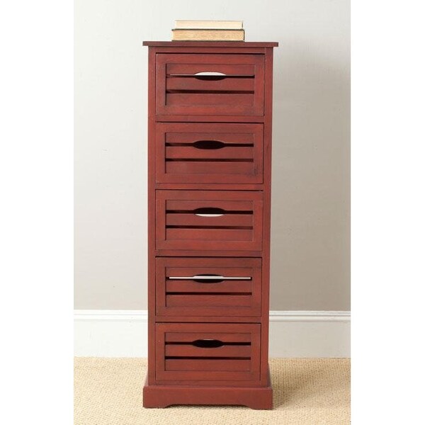 Safavieh Sarina 5 Drawer Cabinet - Red - AMH5714E