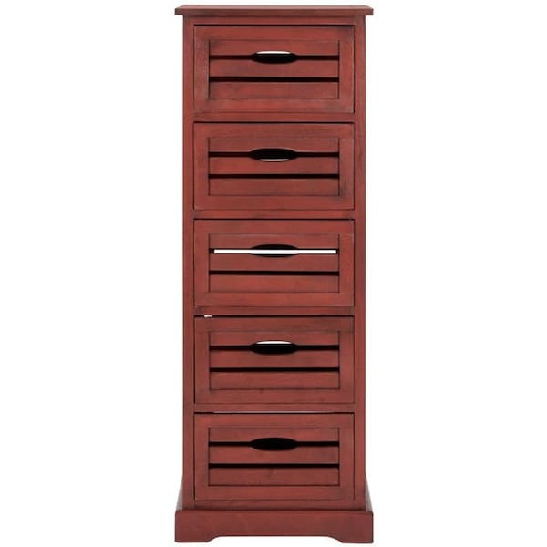 Safavieh Sarina 5 Drawer Cabinet - Red - AMH5714E