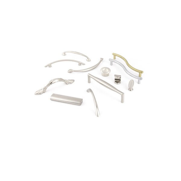 Elements By Hardware Resources 96 mm Center-to-Center Dull Nickel Arched Capri Cabinet Pull - 411689