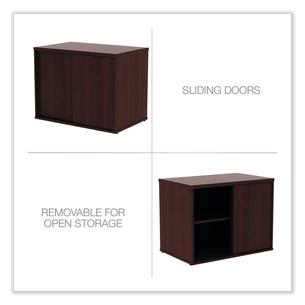 Alera Open Office Low Storage Cab Cred, 29.5w x 19 1/8d x 22 7/8h, Mahogany - ALELS593020MY