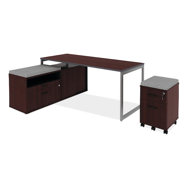 Alera Open Office Low Storage Cab Cred, 29.5w x 19 1/8d x 22 7/8h, Mahogany - ALELS593020MY