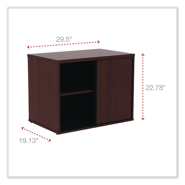 Alera Open Office Low Storage Cab Cred, 29.5w x 19 1/8d x 22 7/8h, Mahogany - ALELS593020MY
