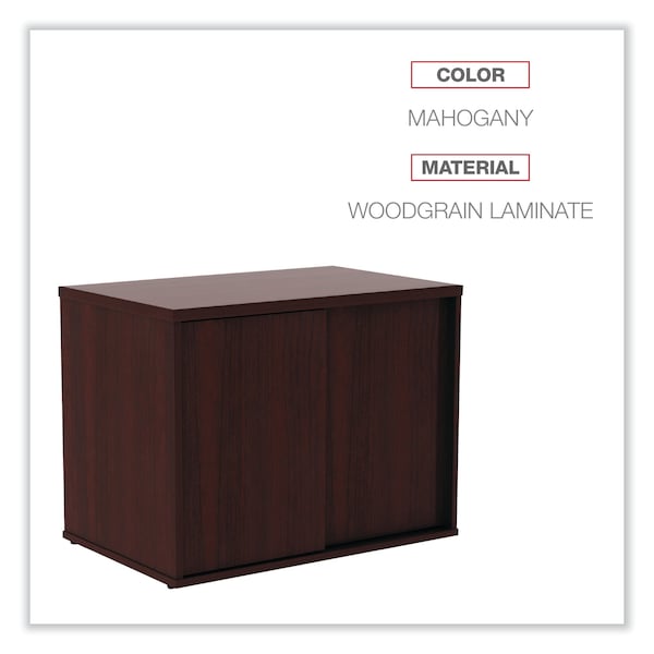Alera Open Office Low Storage Cab Cred, 29.5w x 19 1/8d x 22 7/8h, Mahogany - ALELS593020MY