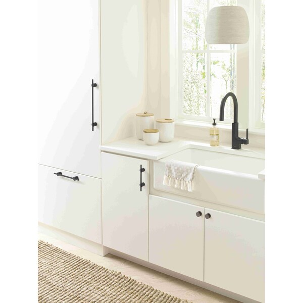 Amerock Transcendent 3-3/4 in 96 mm Center-to-Center Matte Black Cabinet Pull - BP741496MBMB