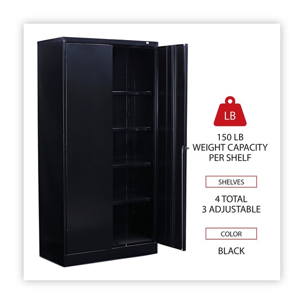 Alera Economy Assembled Storage Cabinet, 36w x 18d x 72h, Black - CME7218BK