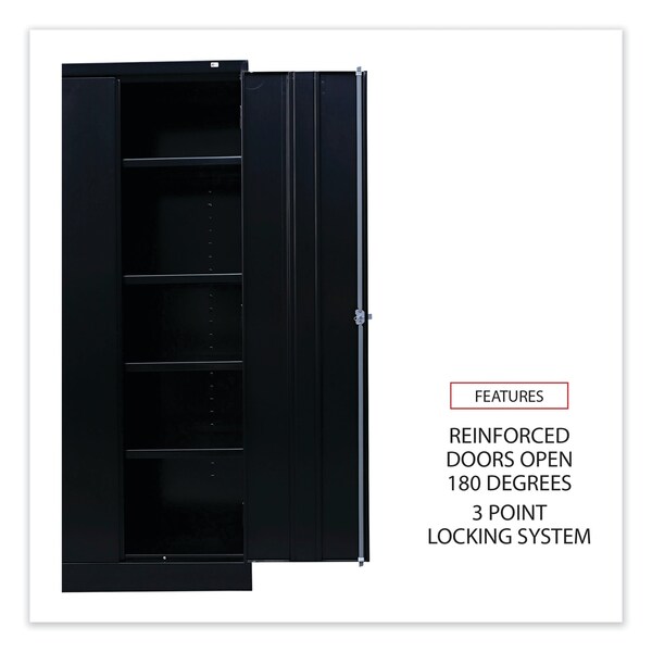 Alera Economy Assembled Storage Cabinet, 36w x 18d x 72h, Black - CME7218BK