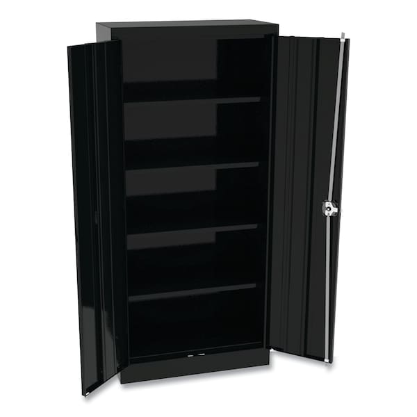 Alera Space Saver Storage Cabinet, 4 Fixed Shelves, 30w x 15d x 66h, Black - CM6615BK