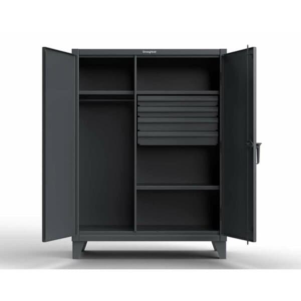 Strong Hold 12 Steel Storage Cabinet, 36" W, 78" H, Wardrobe - 36-W-244-4DB