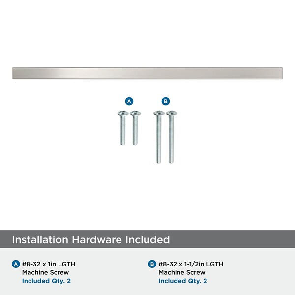 Amerock Cyprus 10-1/16 inch 256mm Center-to-Center Polished Nickel Cabinet Pull - BP26210PN