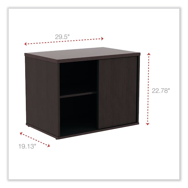Alera Open Office Low Storage Cab Cred, 29.5w x 19 1/8d x 22 7/8h, Espresso - ALELS593020ES