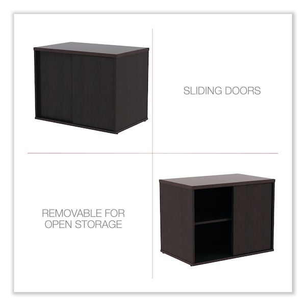 Alera Open Office Low Storage Cab Cred, 29.5w x 19 1/8d x 22 7/8h, Espresso - ALELS593020ES