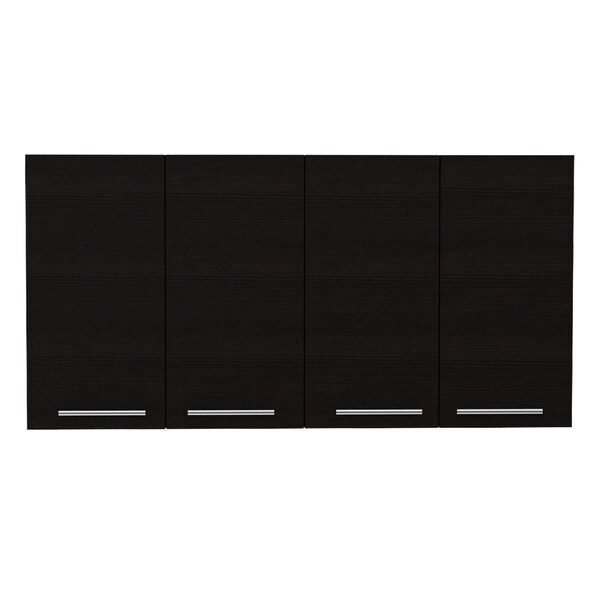 Tuhome 120 Wall Cabinet, Four Doors, Two Cabinets, Two Shelves, Black - GLW5586