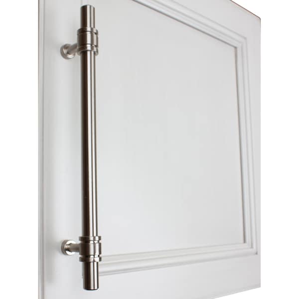 Gliderite Hardware 6-1/4 in. Center to Center Satin Nickel Barrel Ring Bar Pull - 4340-160-SN, 25PK - 4340-160-SN-25