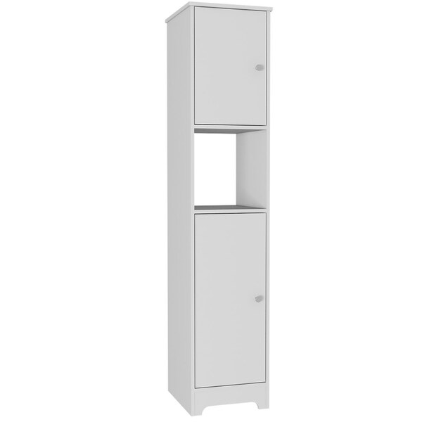 Tuhome Ibis Linen Cabinet, Double Doors, Four Interior Shelves, Two Cabinets, White - MLB4769