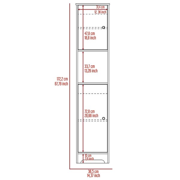 Tuhome Ibis Linen Cabinet, Double Doors, Four Interior Shelves, Two Cabinets, White - MLB4769