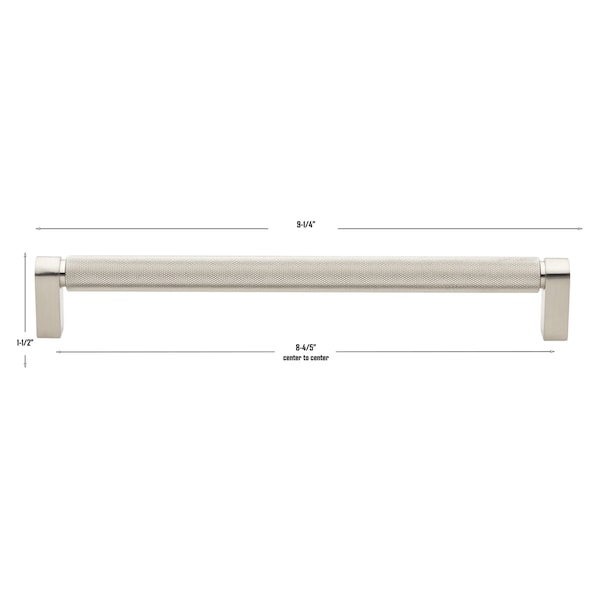 Gliderite Hardware 8-3/4 in. Center to Center Knurled Bar Pull Satin Nickel, 5PK - 4788-224-SN-5