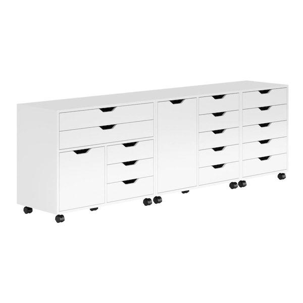 Winsome Wood Halifax Storage Cabinet Set, White - 3 Piece - 10369