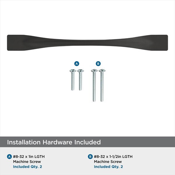 Amerock Uprise 5-1/16 in 128 mm Center-to-Center Matte Black Cabinet Pull - BP36918FB
