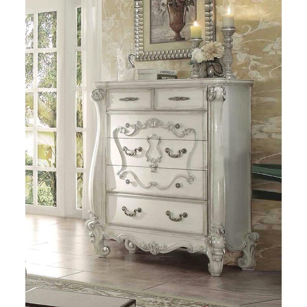 Gfancy Fixtures 47 x 22 x 55 in. Wood Chest, Bone White - GF3651224