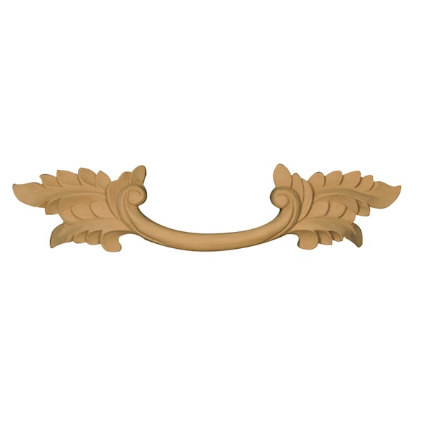 Osborne Wood Products 2 3/4 x 12 x 1 1/2 Large Acanthus Leaf Pull in Rubberwood ( - 892000RW