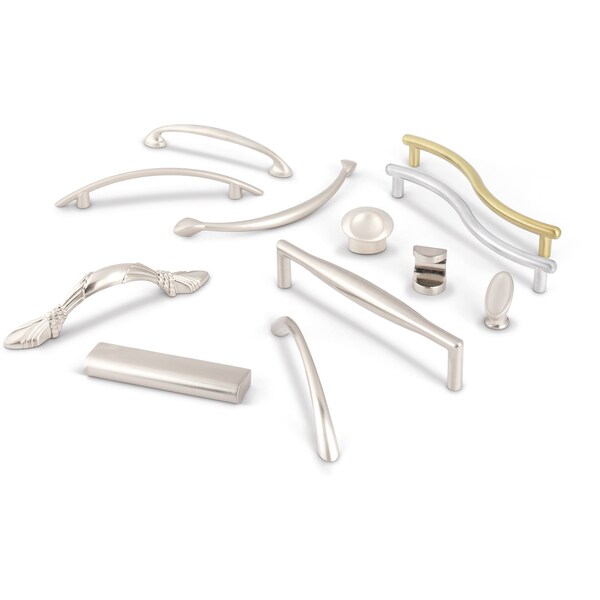 Elements By Hardware Resources 128 mm Center-to-Center Brushed Chrome Wavy Capri Cabinet Pull - Z205BC
