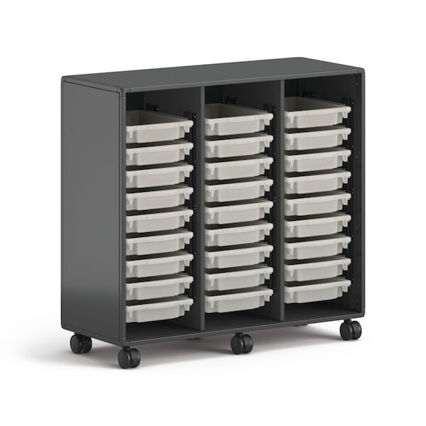 Hon Class-ifi Tote Storage Cabinet, Three-Wide, 46.63 in. x 18.75 in. x 44.13 in., Charcoal Gray - HONEST3H3WNSSNA