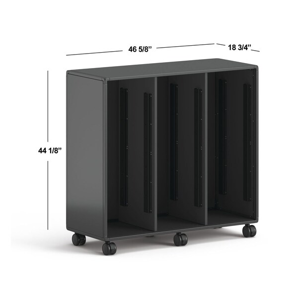 Hon Class-ifi Tote Storage Cabinet, Three-Wide, 46.63 in. x 18.75 in. x 44.13 in., Charcoal Gray - HONEST3H3WNSSNA