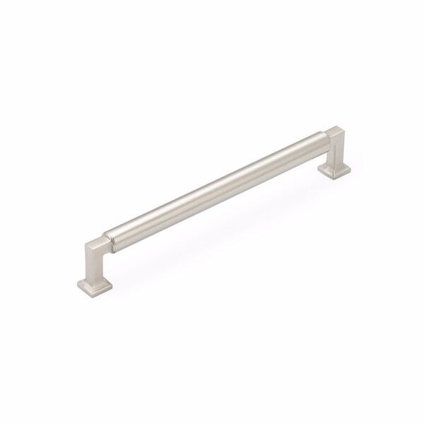 Schaub 8in Center to Center Haniburton Cabinet Pull Satin Nickel Finish - 478-15
