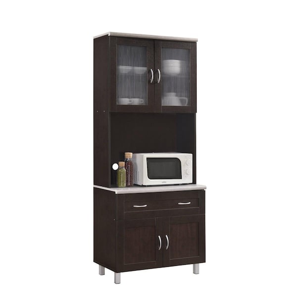 Made-To-Order Kitchen Cabinet with Top & Bottom Enclosed Cabinet Space 1-Drawer & Plus Large - Chocolate & Grey - MA1624693