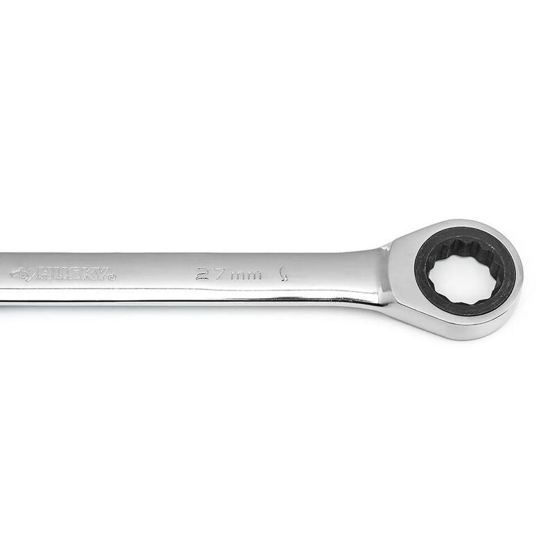 Husky 27 mm 12-Point Ratcheting Combination Wrench - HRW27MM