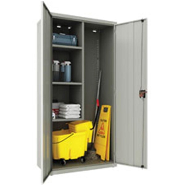 Lorell 4 Shelf Steel Janitorial Cabinet, Black - LO465925