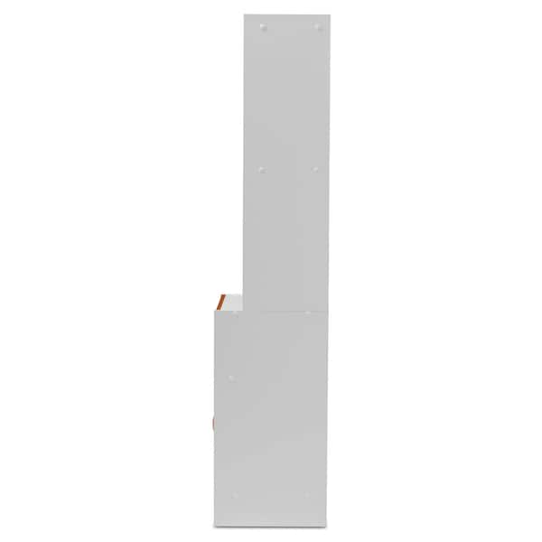 Baxton Studio Laurana Modern White and Cherry Finished Kitchen Cabinet and Hutch - 147-8317