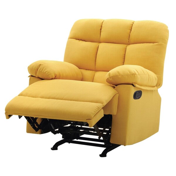 Passion Furniture Cindy Yellow Fabric Upholstery Reclining Chair - PF-G551-RC
