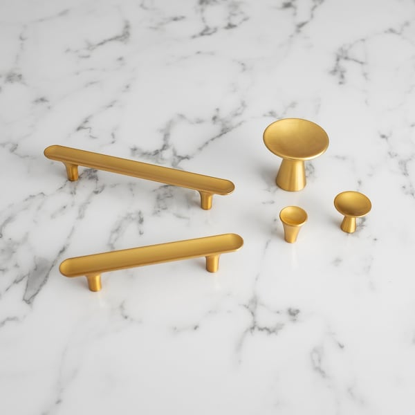 Hickory Hardware Maven Collection Pull 6-5/16 Inch 160mm Center to Center Brushed Golden Brass Finish - H078781BGB