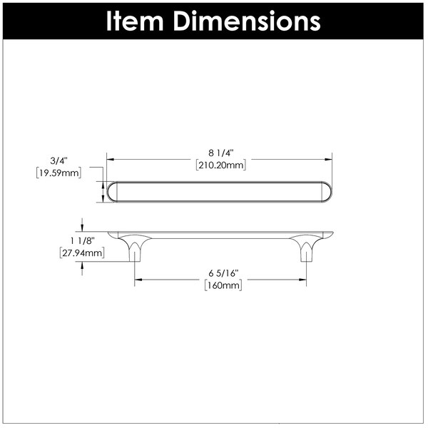 Hickory Hardware Maven Collection Pull 6-5/16 Inch 160mm Center to Center Brushed Golden Brass Finish - H078781BGB