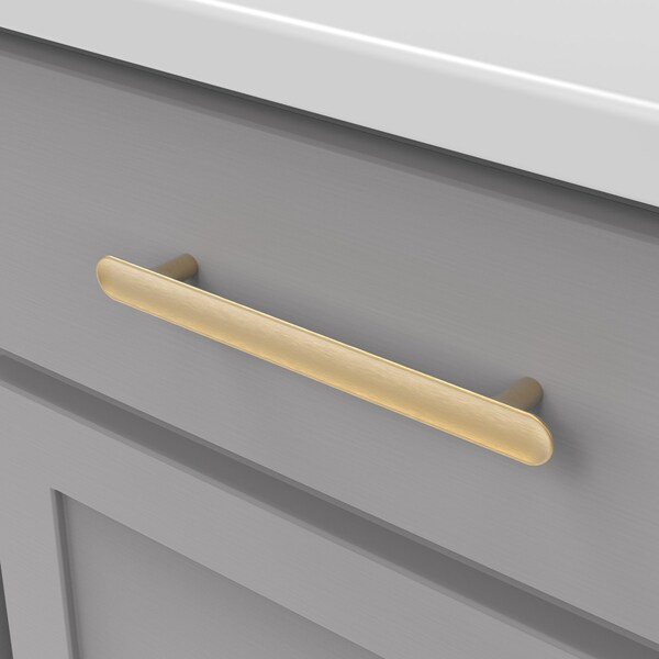 Hickory Hardware Maven Collection Pull 6-5/16 Inch 160mm Center to Center Brushed Golden Brass Finish - H078781BGB