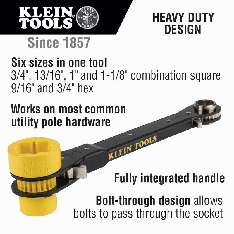 Klein Tools 5-in-1 Heavy Duty Racheting Lineman's Wrench - KT155HD